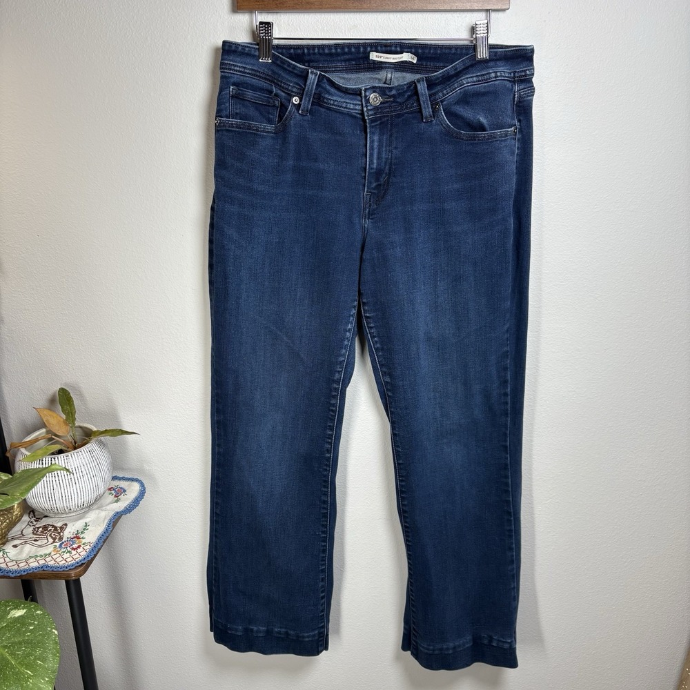 Levi Strauss Women 14 Blue Jeans 529 Curvy Bootcut Mid Rise Stretch Cotton Blend